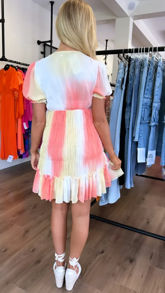 CC Day Dresses | Going Out Dresses^Hiah Orange & Yellow Puff Sleeve Mini Dress