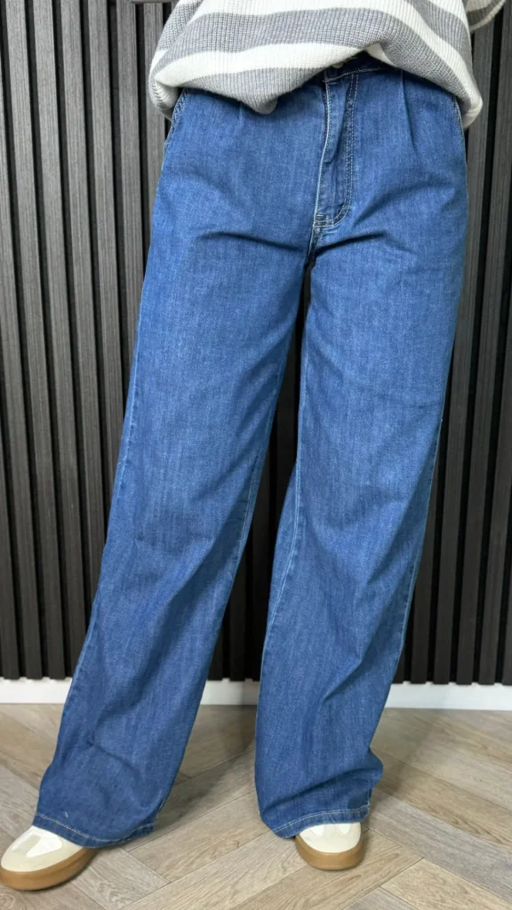 REDIAL Jeans^Hunter Dark Blue Wide Leg Jeans