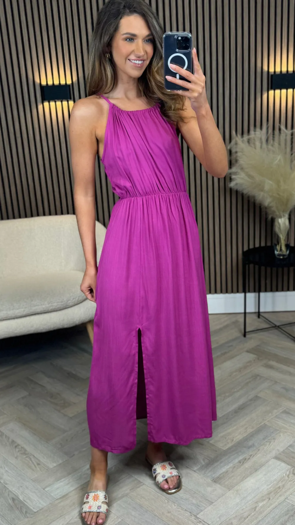 imogen_purple_halterneck__0.webp COPPEROSE Going Out Dresses | Occasion Dresses^Imogen Purple Halterneck Tie Detail Midi Dress