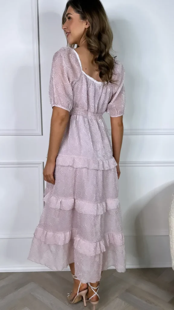 INFLUENCE Going Out Dresses | Occasion Dresses^Isabella Pink Corsage Detail Tiered Midaxi Dress