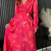 LORIANE Going Out Dresses | Occasion Dresses^Isla Fuchsia Printed V Neckline Midi Dress