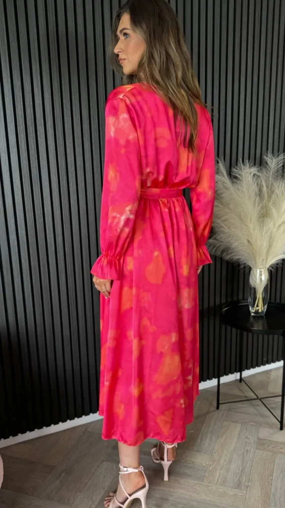 LORIANE Going Out Dresses | Occasion Dresses^Isla Fuchsia Printed V Neckline Midi Dress