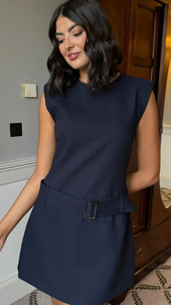 FEELKOO Occasion Dresses | Mini Dresses^Jasmine Navy Belted Mini Dress