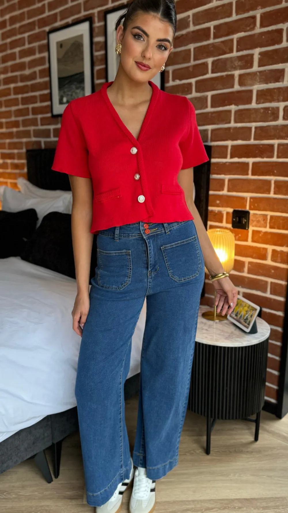 jaxine_dark_blue_high_wai_4.webp PARIS FASHION SHOPS Jeans^Jaxine Dark Blue High Waisted Wide Leg Jeans