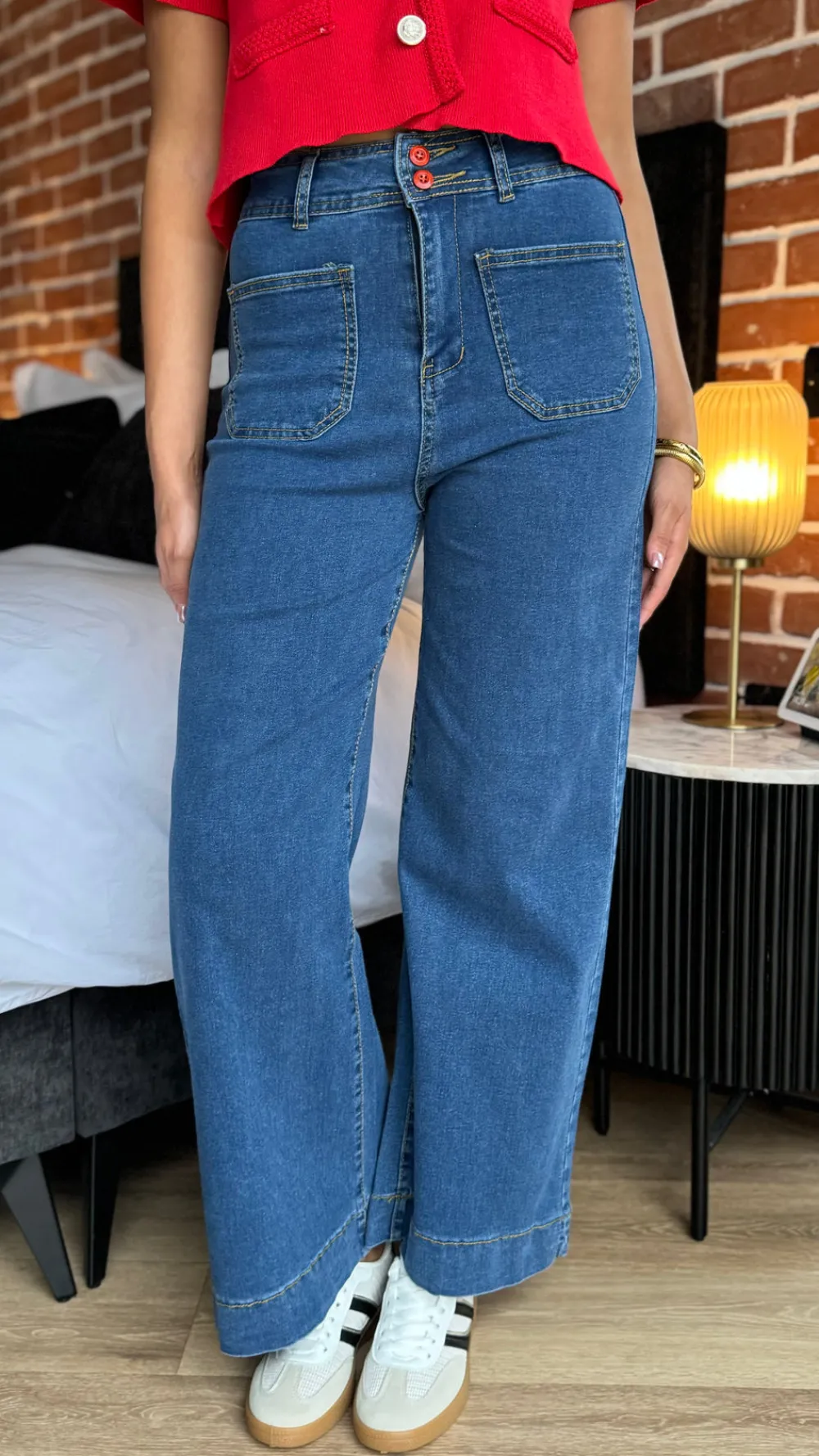 jaxine_dark_blue_high_wai_5.webp PARIS FASHION SHOPS Jeans^Jaxine Dark Blue High Waisted Wide Leg Jeans