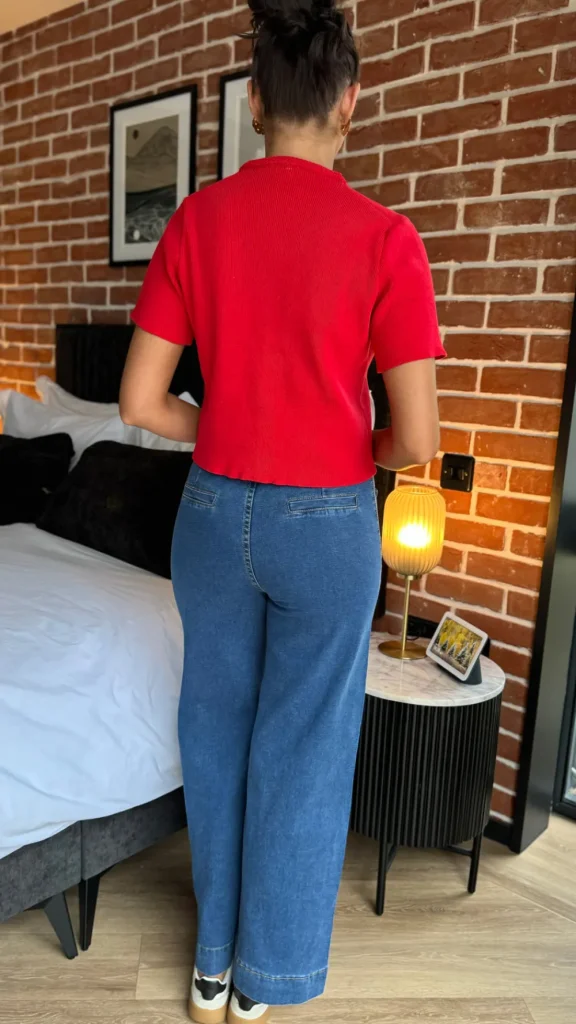 PARIS FASHION SHOPS Jeans^Jaxine Dark Blue High Waisted Wide Leg Jeans