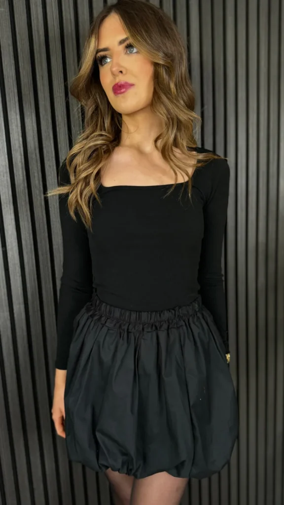 ELLE STYLE Tops^Jayden Black Square Neck Top