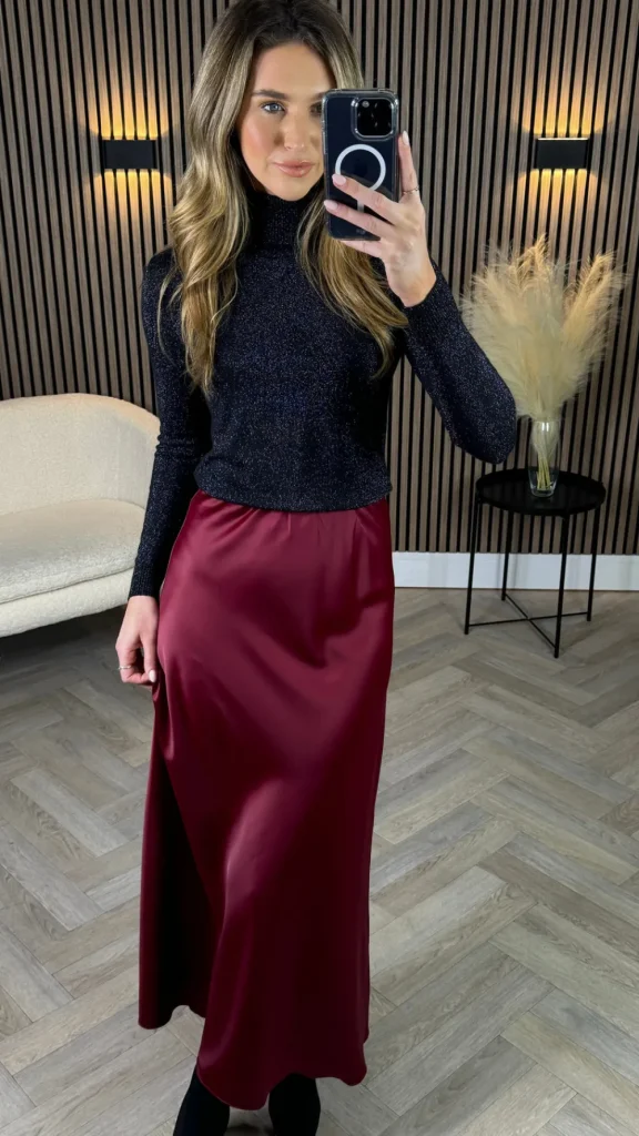ROSY DAYS DESVENCHY Knitwear^Jenni Black Sparkly Polo Neck Jumper