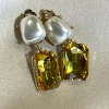 PARIS FASHION SHOPS Jewellery^Jenny Pearl & Yellow Stone Drop Clip On Earrings