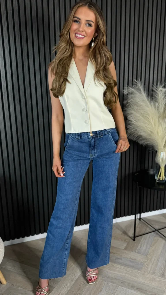 REDIAL Jeans^Jocelyn Blue Straight Leg Jeans