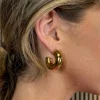 PARIS FASHION SHOPS Jewellery^Jonie Gold Solid Hoop Stainless Steel Earrings
