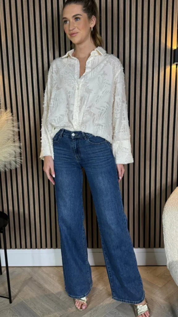 ELINA STUDIO Tops^Jovie Cream Textured Shirt
