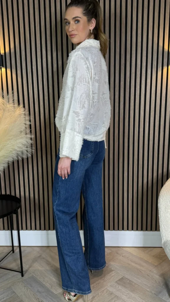 ELINA STUDIO Tops^Jovie Cream Textured Shirt