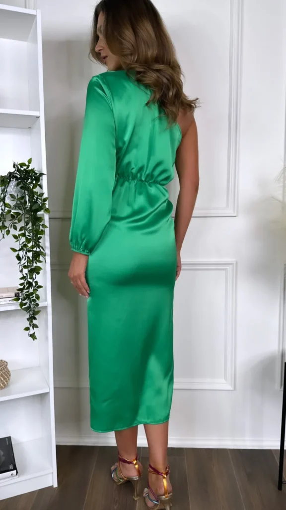 COPPEROSE Going Out Dresses | Occasion Dresses^Justina Green One Shoulder With Cut Out Midi Dress