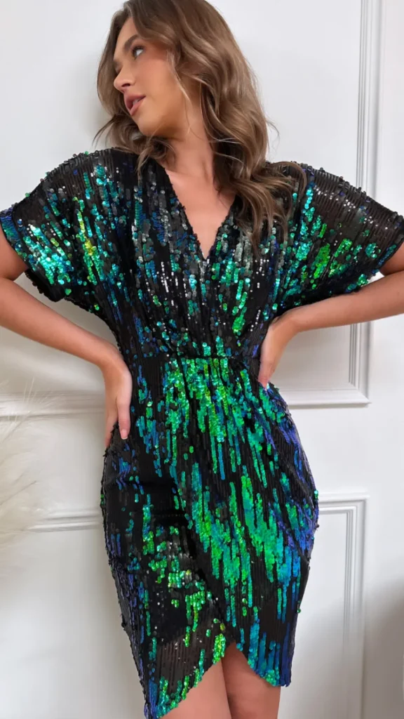 GIRL IN MIND Going Out Dresses | Occasion Dresses^Kaisley Black Sequin Wrap Midi Dress