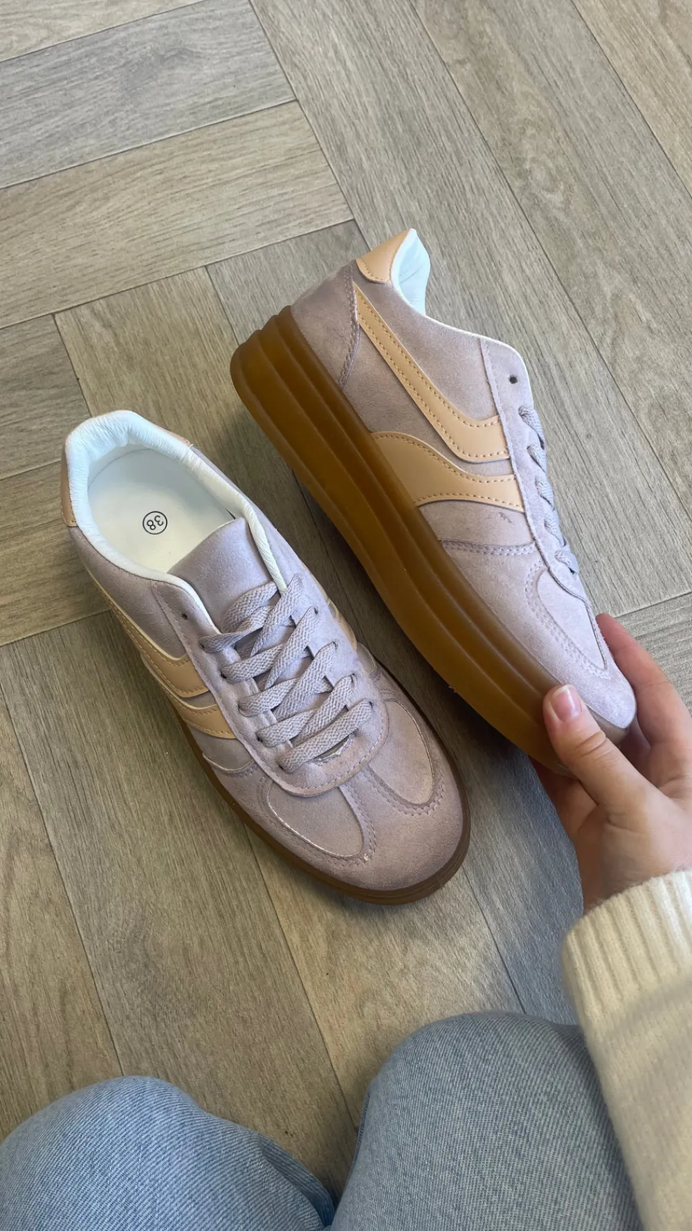 kasie_purple_with_salmon__0.webp JOIA Trainers^Kasie Purple With Salmon Stripes Chunky Sole Trainers