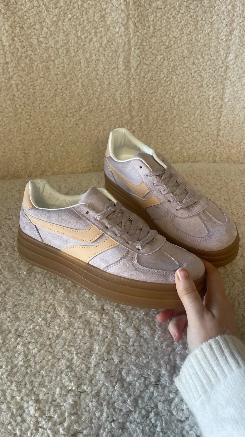 kasie_purple_with_salmon__2.webp JOIA Trainers^Kasie Purple With Salmon Stripes Chunky Sole Trainers