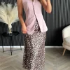 FLAM MODE Tops^Keely Rose Pink Longline Waistcoat
