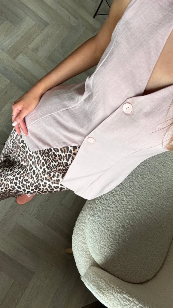 FLAM MODE Tops^Keely Rose Pink Longline Waistcoat