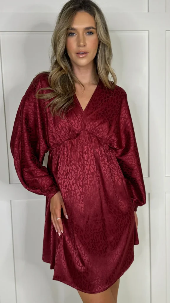 COPPEROSE Going Out Dresses | Occasion Dresses^Kerena Burgundy Printed Mini Dress