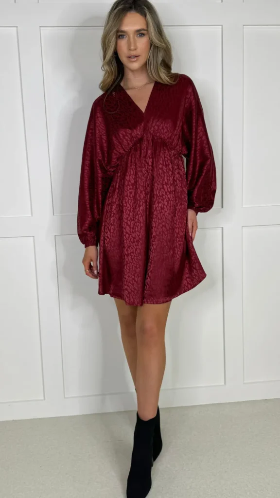 COPPEROSE Going Out Dresses | Occasion Dresses^Kerena Burgundy Printed Mini Dress