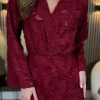 ELINA STUDIO Knitwear | Day Dresses^Kyndle Burgundy Collared V Neckline Mini Dress