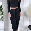 COPPEROSE Co-ords | Going Out Dresses^Leona Black Crop Top & Midi Skirt Co Ord