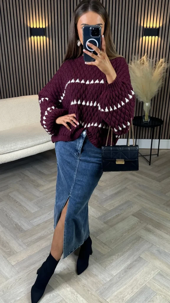 BABEZ LONDON Skirts & Shorts | Jeans^Lincoln Blue Denim Midi Skirt With Front Slit