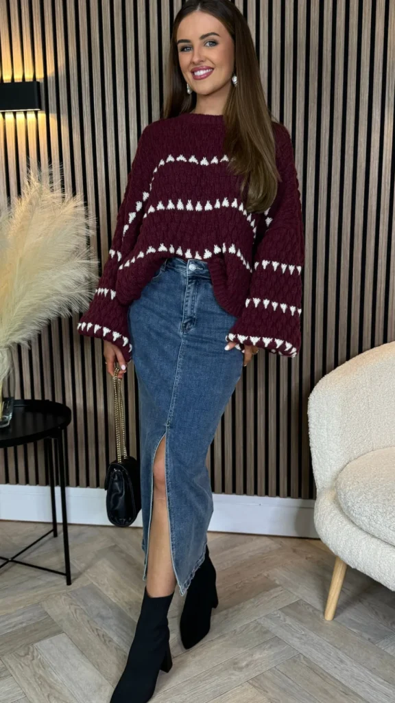 BABEZ LONDON Skirts & Shorts | Jeans^Lincoln Blue Denim Midi Skirt With Front Slit