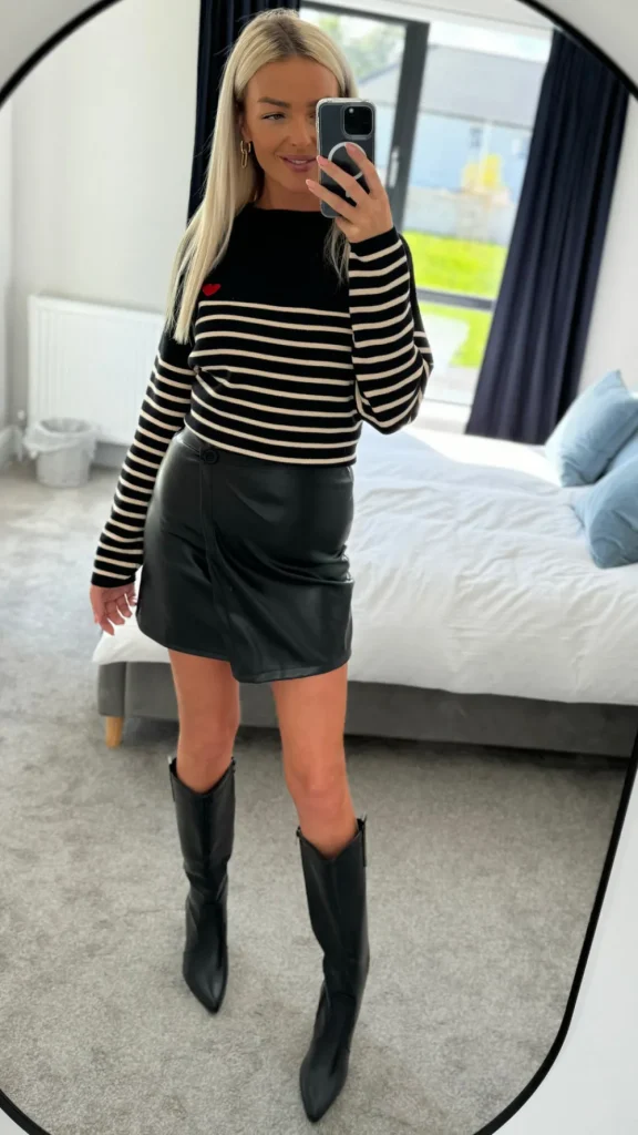 COPPEROSE Skirts & Shorts^Lissandra Black Leather Look Wrap Detail Mini Skirt