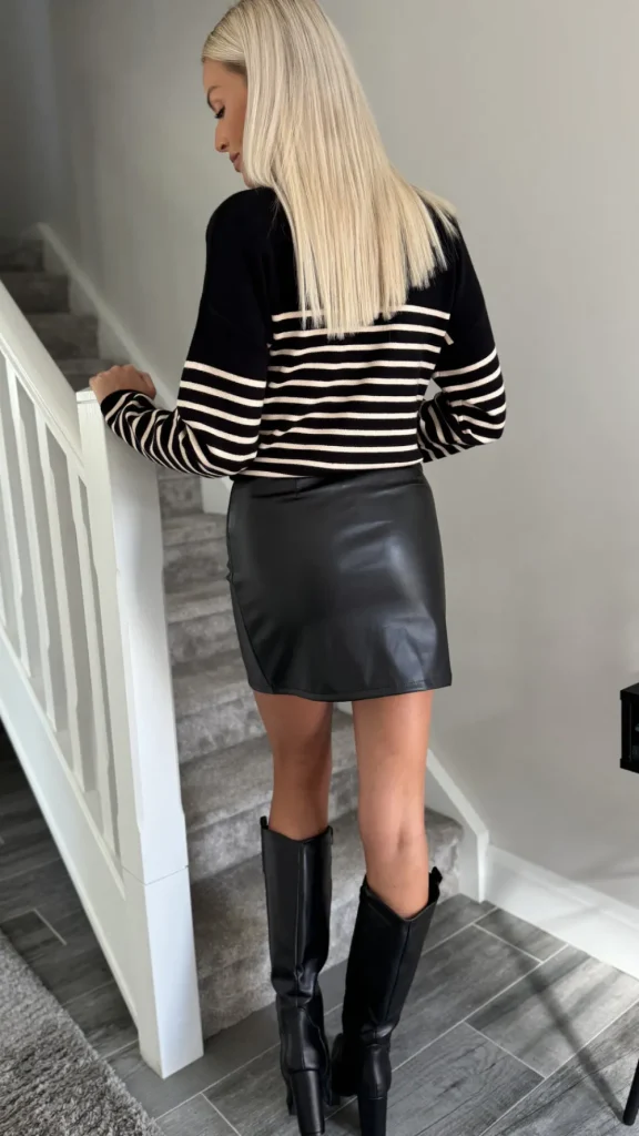 COPPEROSE Skirts & Shorts^Lissandra Black Leather Look Wrap Detail Mini Skirt