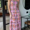 AX PARIS Going Out Dresses | Occasion Dresses^Lizbeth Multi Abstract Printed Frill Strap Midi Dress