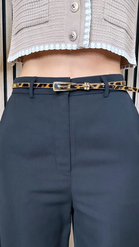 PARIS FASHION SHOPS Belts^Lizzy Animal Print Belt With Metal Buckle