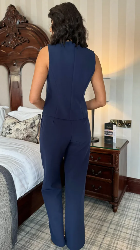 GIRL IN MIND Co-ords^Lorie Navy Trousers & Waistcoat Co Ord