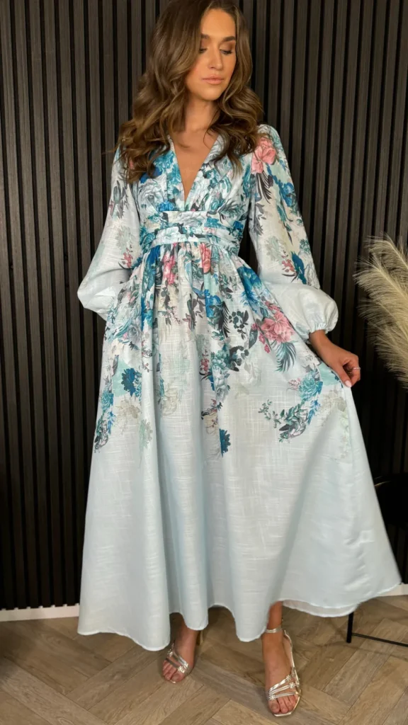 TIMELY Going Out Dresses | Occasion Dresses^Louise Blue Floral Printed Midi Dress