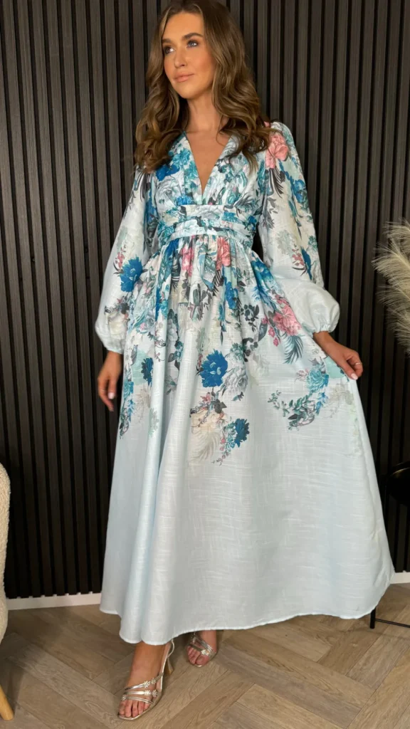 TIMELY Going Out Dresses | Occasion Dresses^Louise Blue Floral Printed Midi Dress