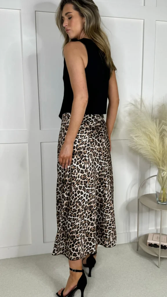 LORIANE Skirts & Shorts^Lulu Brown & Black Leopard Printed Midi Skirt
