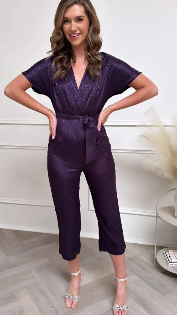 IONEL Jumpsuits + Playsuits^Lumen Purple Printed Jumpsuit