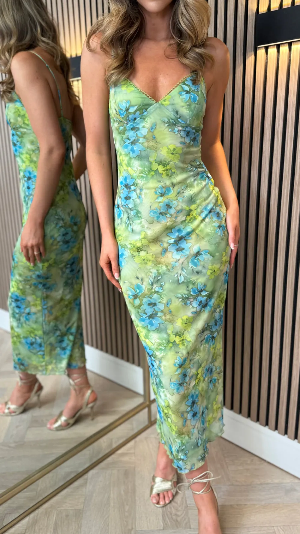 lyra_green_floral_printed_3.webp VERA LUCY Going Out Dresses | Occasion Dresses^Lyra Green Floral Printed Cami Strap Midi Dress