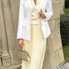 VERA LUCY Blazers^Maia White Tailored Button Down Blazer