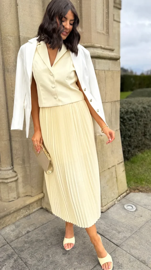 VERA LUCY Blazers^Maia White Tailored Button Down Blazer