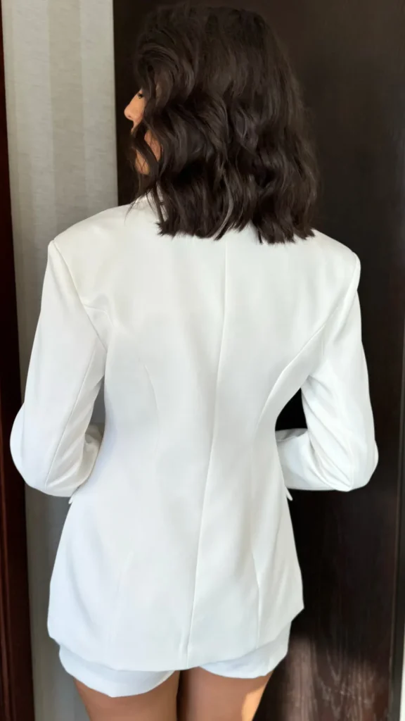 VERA LUCY Blazers^Maia White Tailored Button Down Blazer