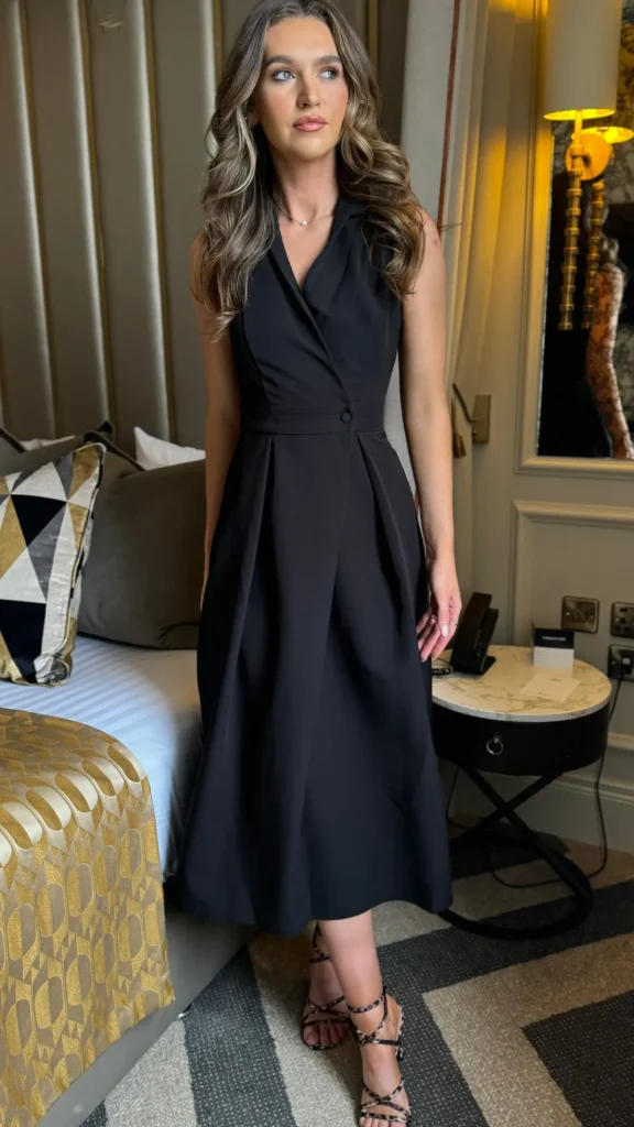 GIRL IN MIND Going Out Dresses | Occasion Dresses^Makenna Black Collared Tailored Shirt Midi Dress