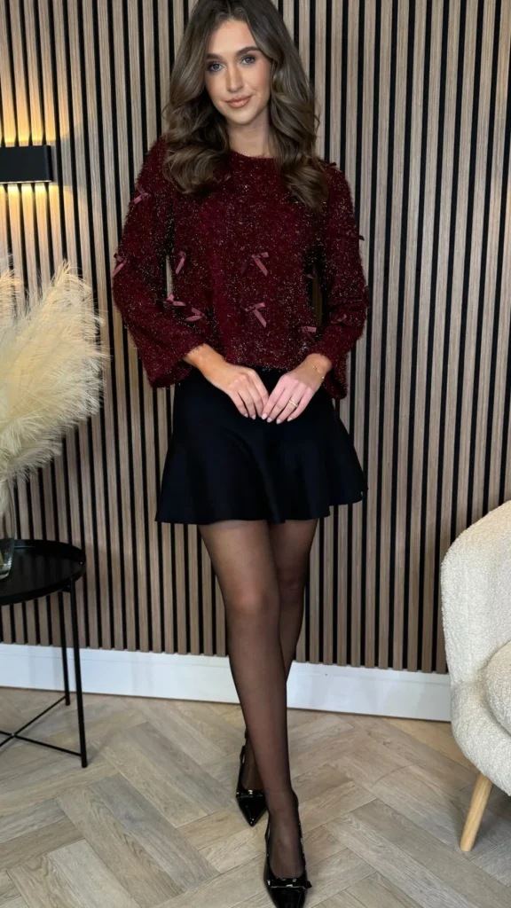 LUCCE Skirts & Shorts^Malone Black Frill Hem Mini Skirt