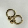 EMILY Jewellery^Mara Gold Heart Design Hoop Stainless Steel Earrings