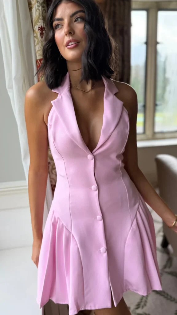 ALLYSON Occasion Dresses | Mini Dresses^Marcella Rose Pink Blazer Style Halter Neck Mini Dress