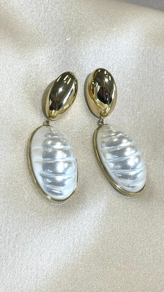 PARIS FASHION SHOPS Jewellery^Marina Gold & Pearl Drop Detail Earrings