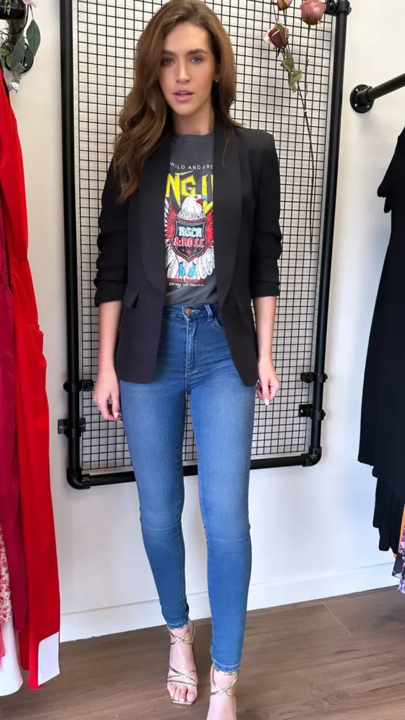 MISS LINDA Blazers^McKinley Black Ruched Sleeve Blazer