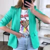MISS LINDA Blazers^McKinley Light Green Ruched Sleeve Blazer