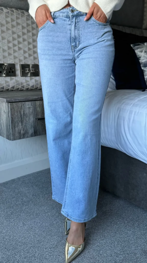 REDIAL Jeans^Megan Light Blue Wide Leg Jeans